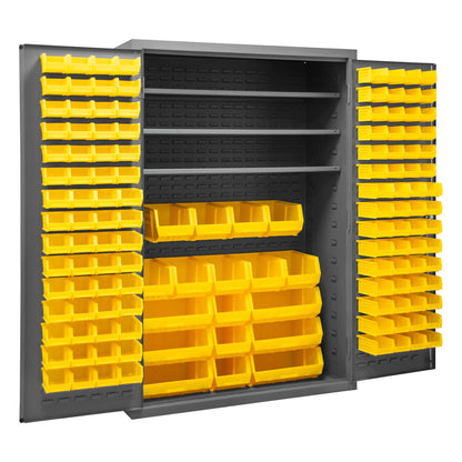 Cabinet, 3 Shelves, 138 Yellow Bins