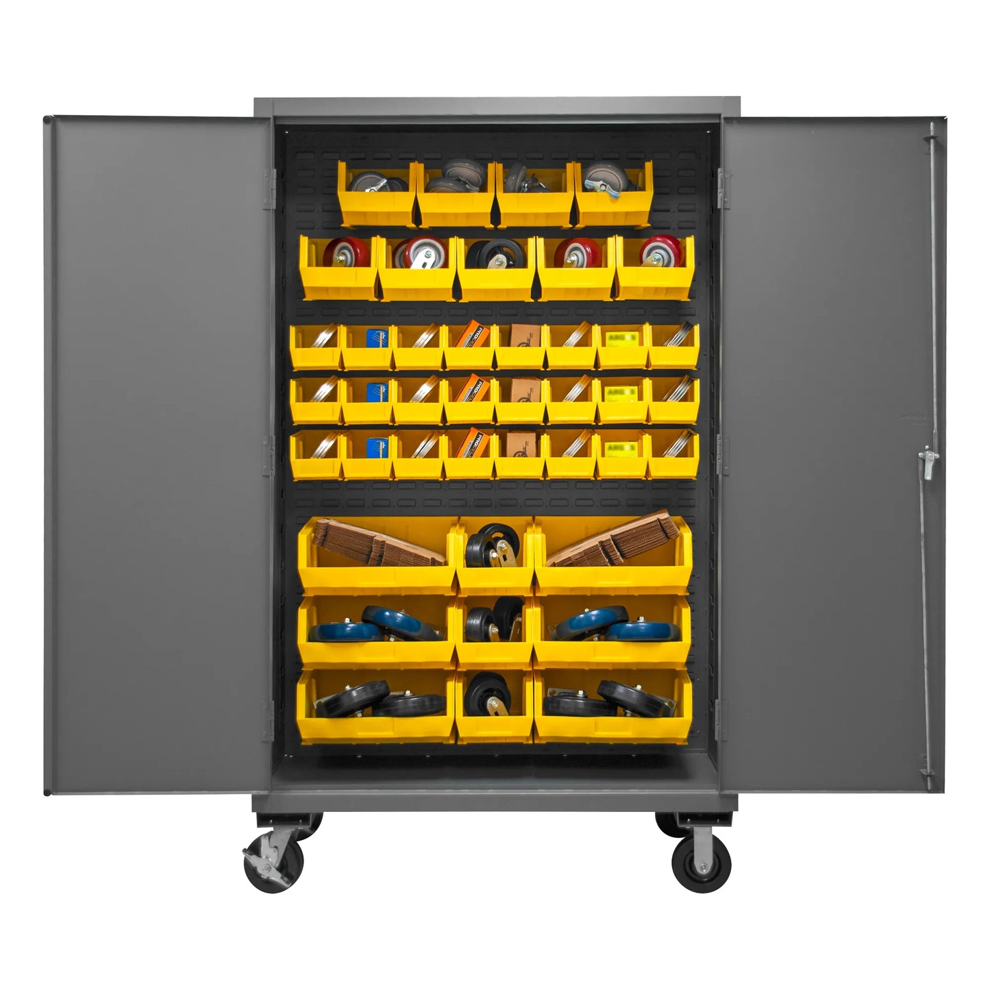 Mobile Cabinet, 42 Yellow Bins
