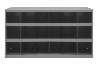 12" Deep, 18 Opening Bin, Gray