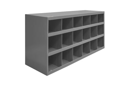 12" Deep, 18 Opening Bin, Gray