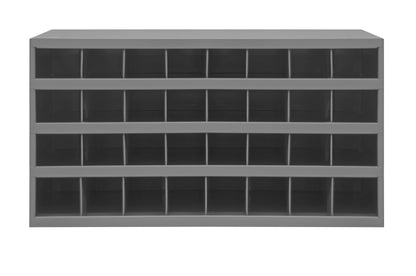 12" Deep, 32 Opening Bin, Gray