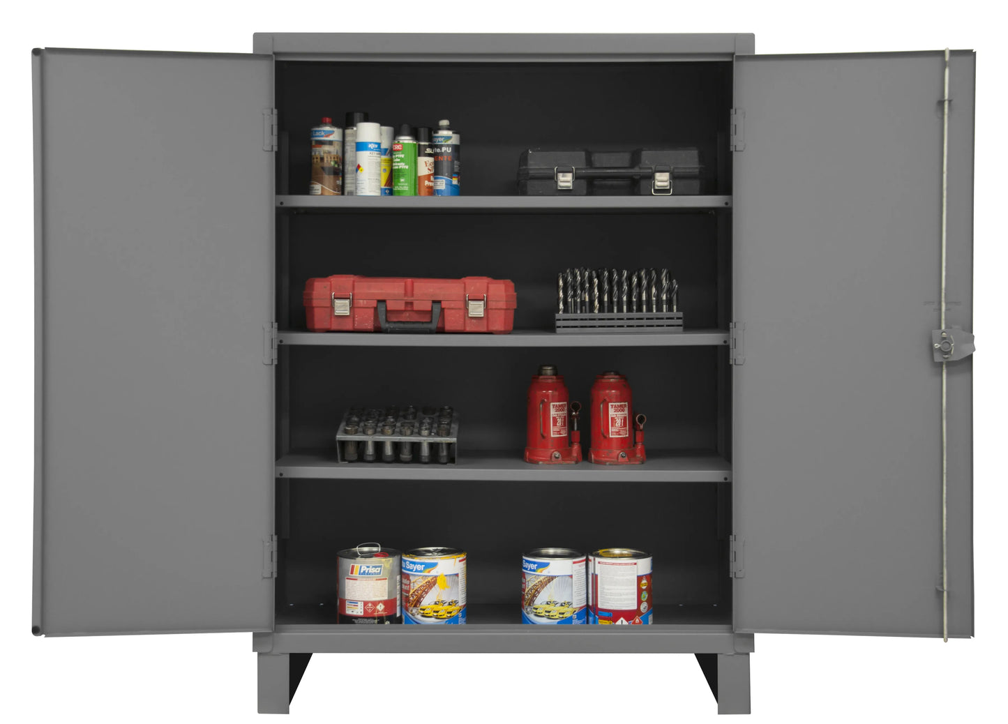 Cabinet, 3 Shelves, Gray