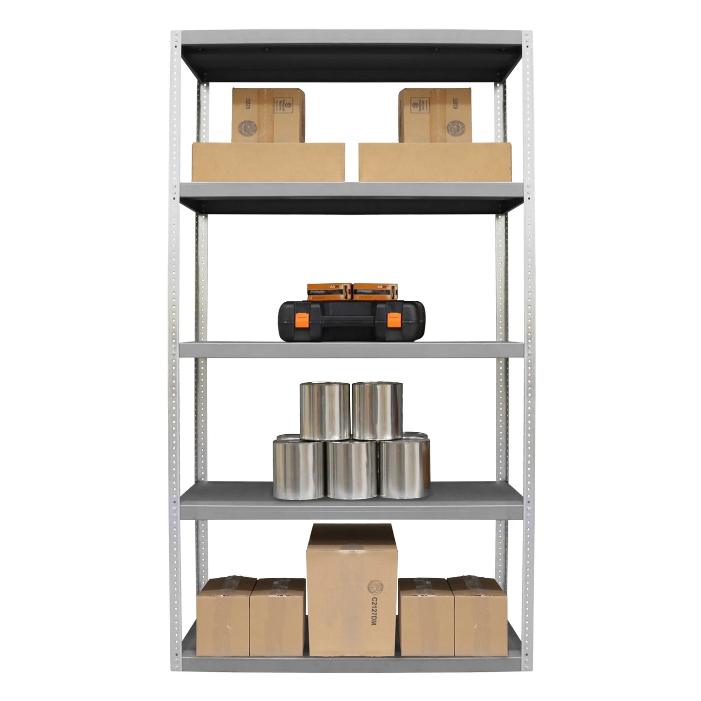 Heavy Duty Shelving, 5 Shelves, Gray