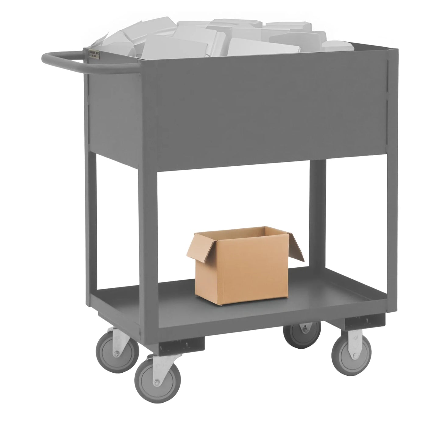 Stock Cart, 2 Shelves, High Lip, 18 x 30