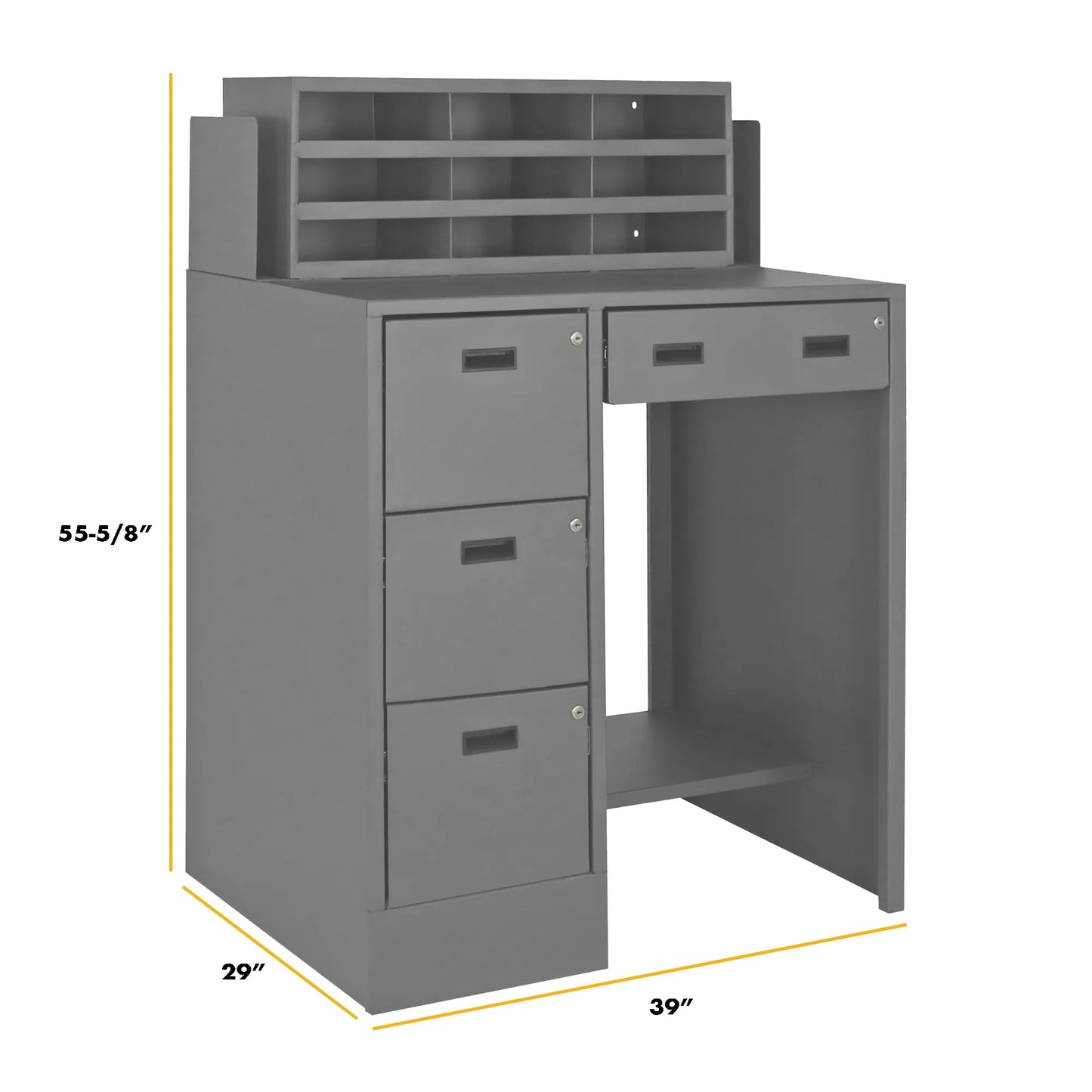 Stationary File Workstation StandUp Desk