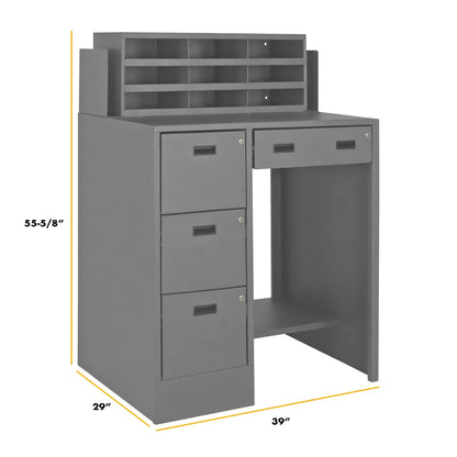 Stationary File Workstation StandUp Desk