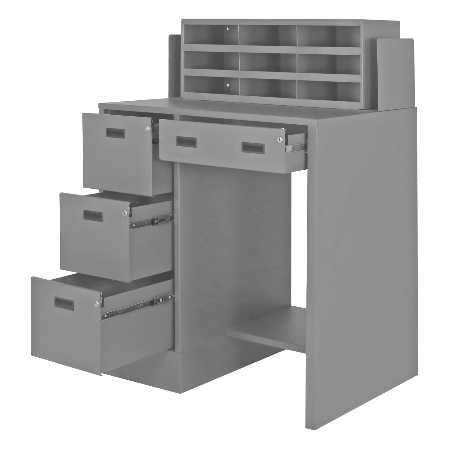 Stationary File Workstation StandUp Desk