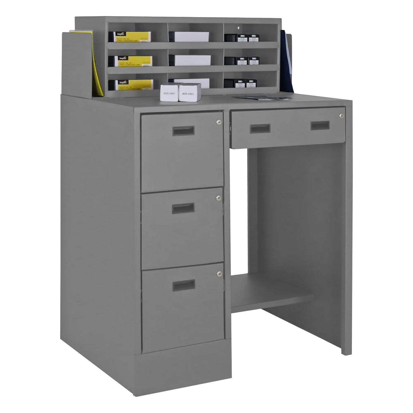 Stationary File Workstation StandUp Desk
